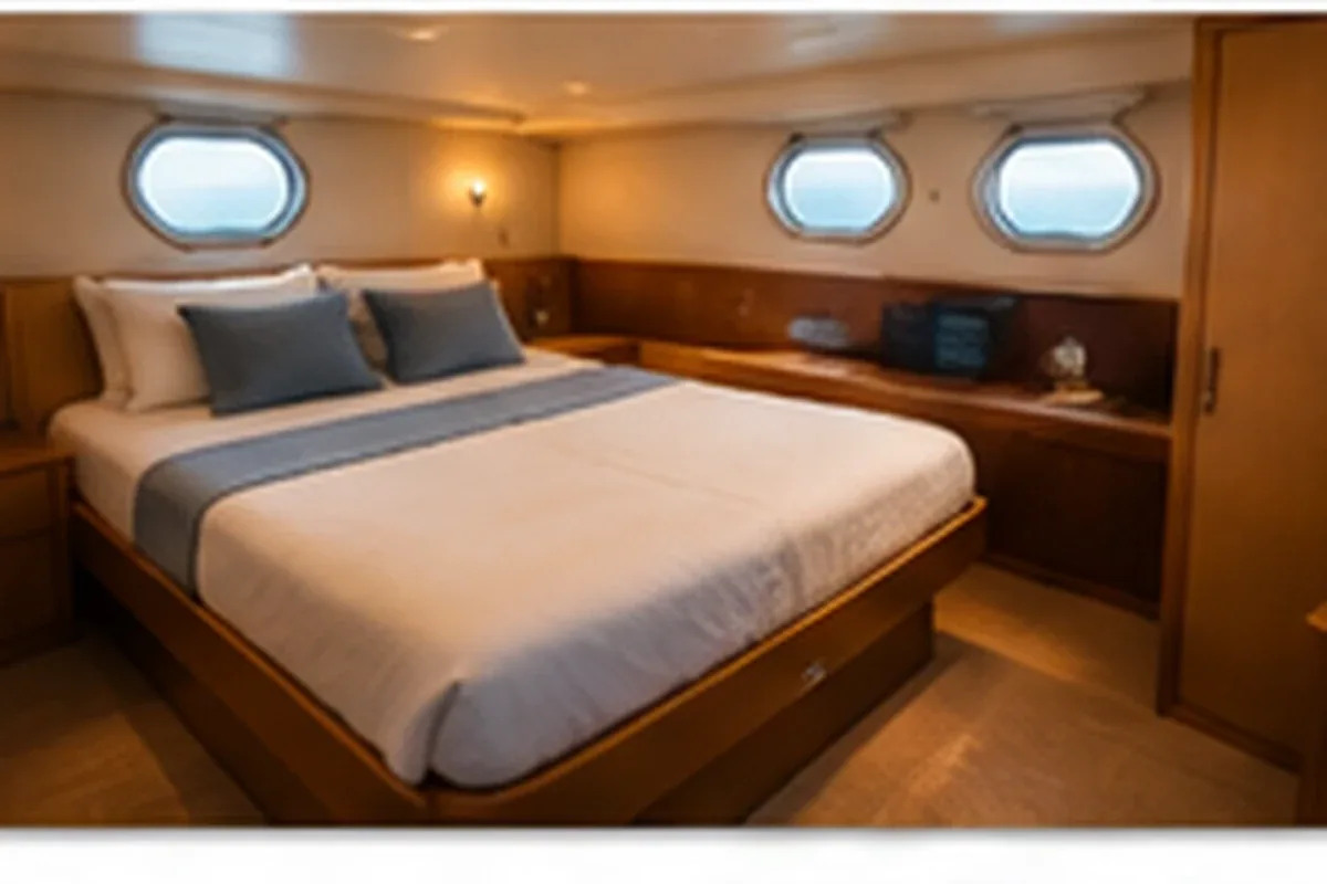 Twin cabin used when comparing liveaboard accommodation and sharing options