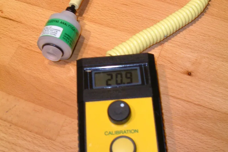 Oxygen analyser used for checking Nitrox before recreational diving